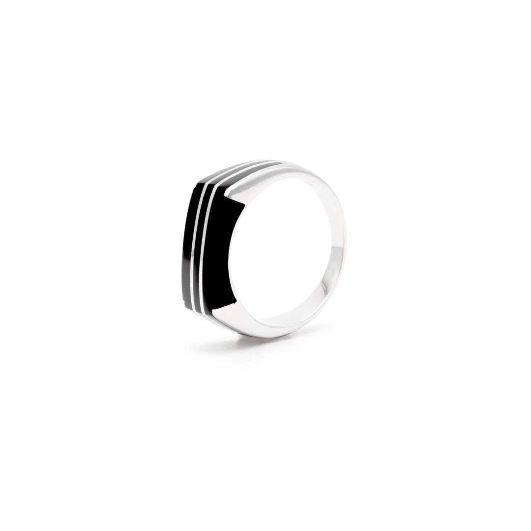 DARK KNIGHT-BLACK ENAMEL RING