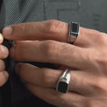 Load and play video in Gallery viewer, TURKEY BLACK ENAMEL RING FOR MEN
